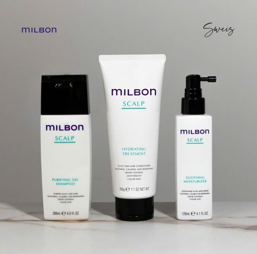 Gội Milbon Purifying gel và Xả Hydrating giải quyết 5 vấn đề về da đầu 200ml-500ml