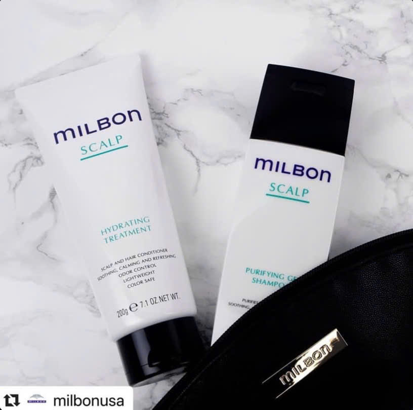 Gội Milbon Purifying gel và Xả Hydrating giải quyết 5 vấn đề về da đầu 200ml-500ml