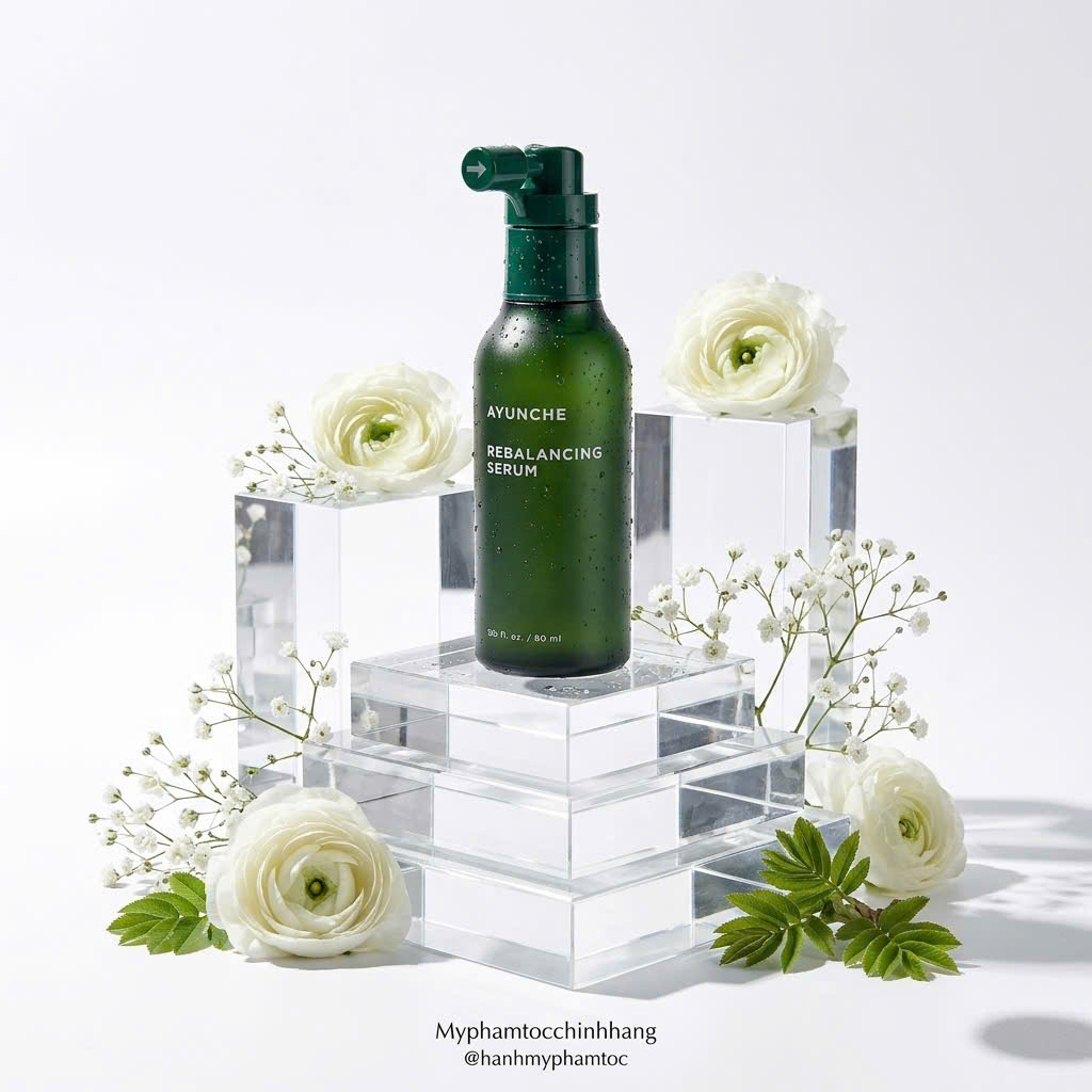 Bộ sản phẩm gội xả serum cân bằng da đầu chống rụng, trị gầu, kiềm dầu AYUNCHE