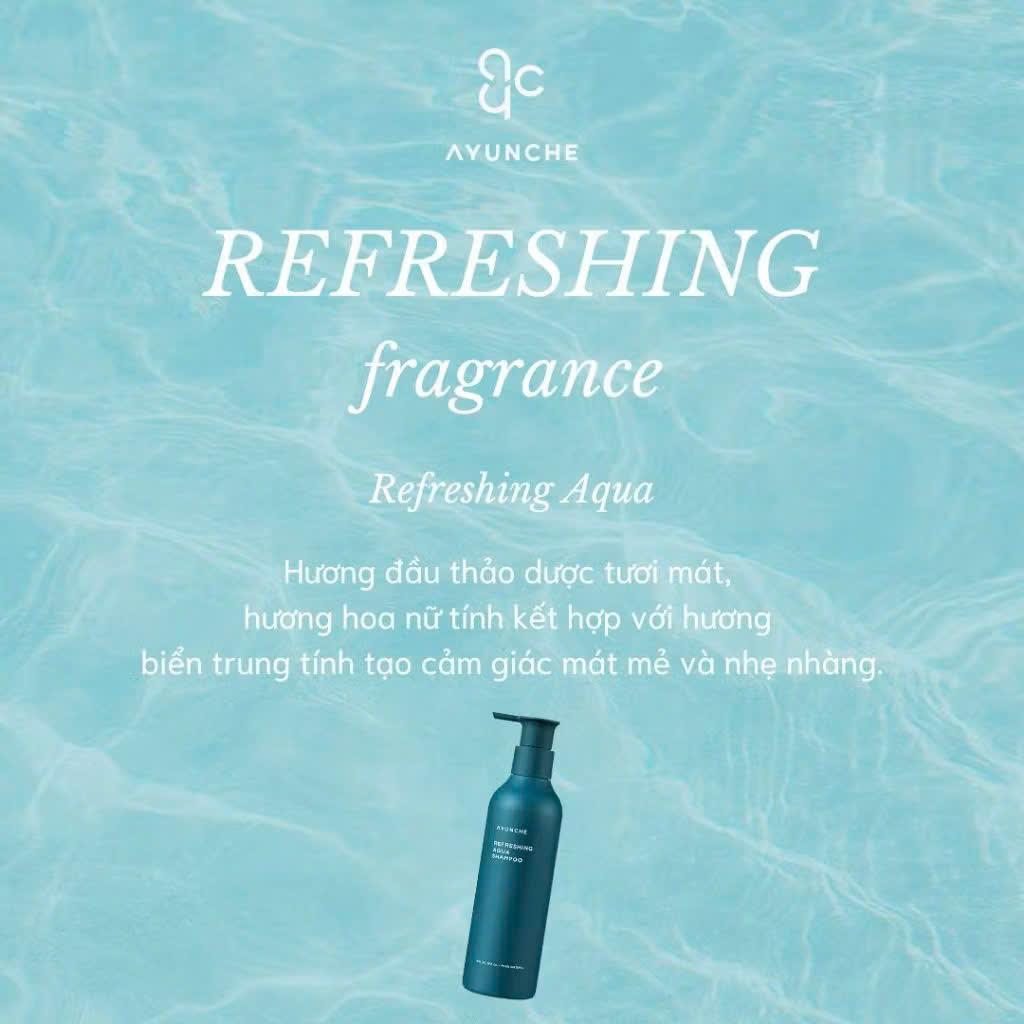 Dầu gội mát lạnh làm sạch da đầu  gàu và dầu thừa  Refreshing Aqua 500g