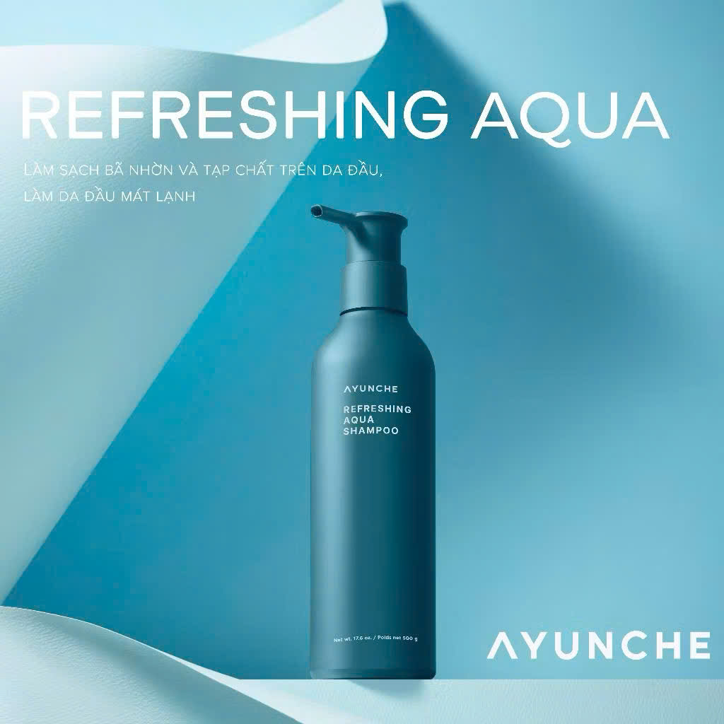 Dầu gội mát lạnh làm sạch da đầu  gàu và dầu thừa  Refreshing Aqua 500g
