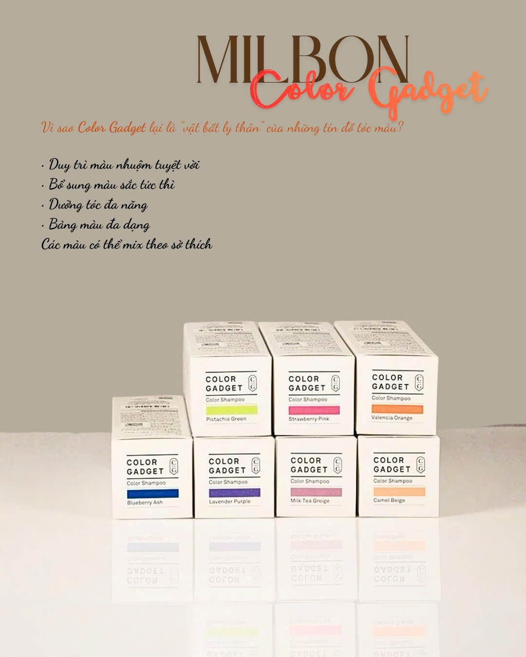 Dầu gội bù màu Milbon Color Gadget shampoo 150ml