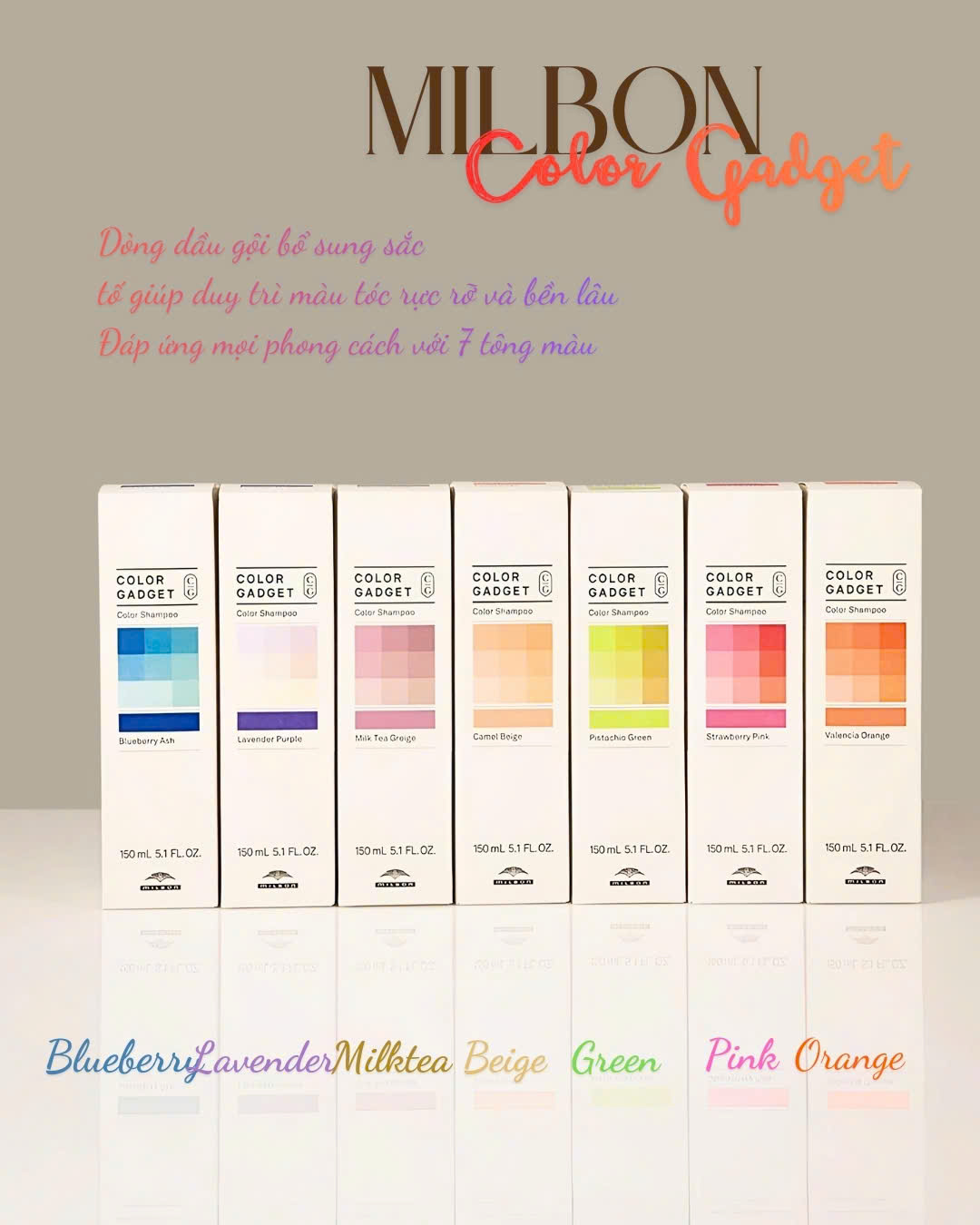 Dầu gội bù màu Milbon Color Gadget shampoo 150ml