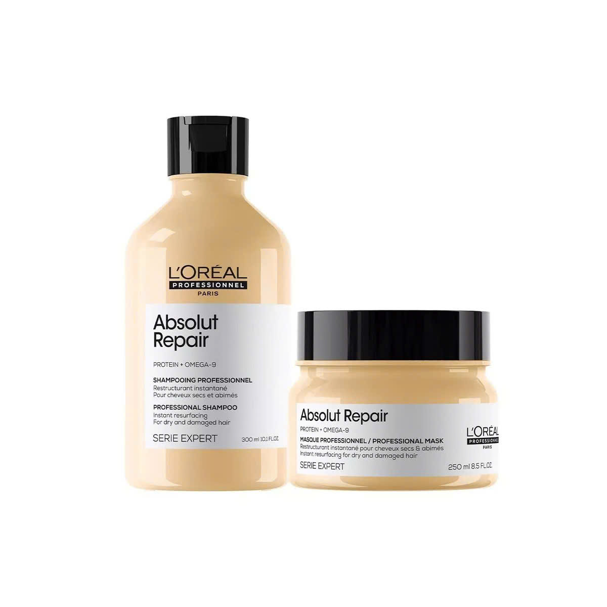 Dầu gội xả hâp, dầu dưỡng tóc phục hồi L'Oréal vàng Absolut Repair