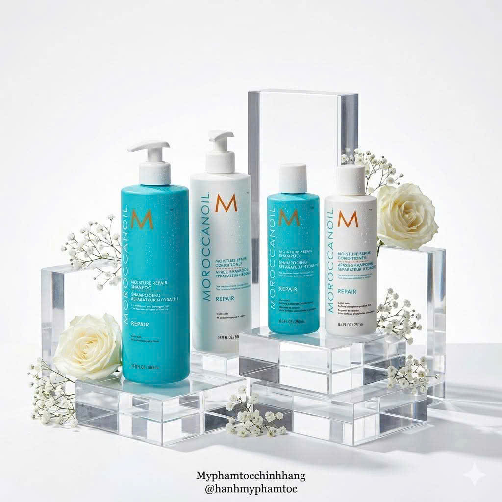 Dầu Gội & Dầu Xả Phục Hồi Moroccanoil Moisture Repair Shampoo & Conditioner