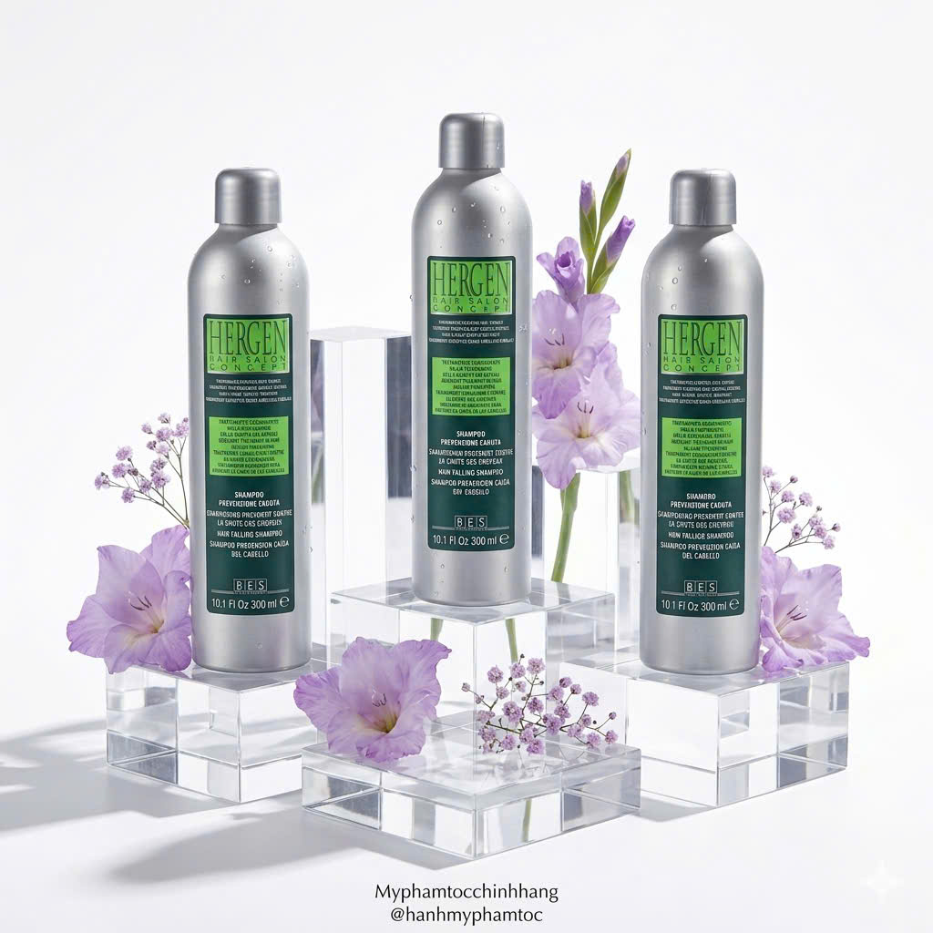 COMBO DẦU GỘI & HUYẾT THANH CHỐNG RỤNG KÍCH THÍCH MỌC TÓC BES HERGEN HAIR LOSS 12 ống