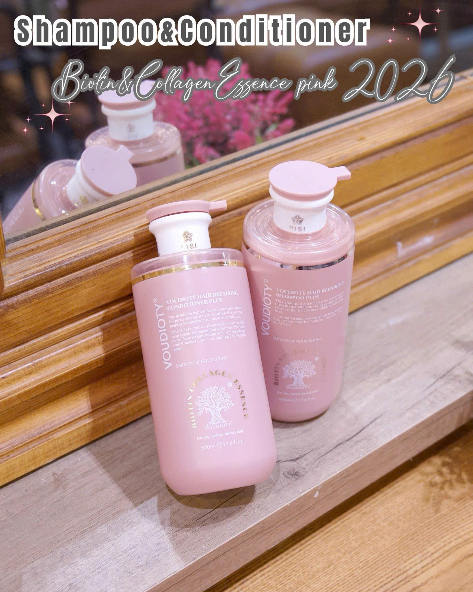 Dầu Gội Xả, Hấp, Dầu Dưỡng Tóc Biotin Collagen hồng Essence Pink 500ml 2026 MỚI