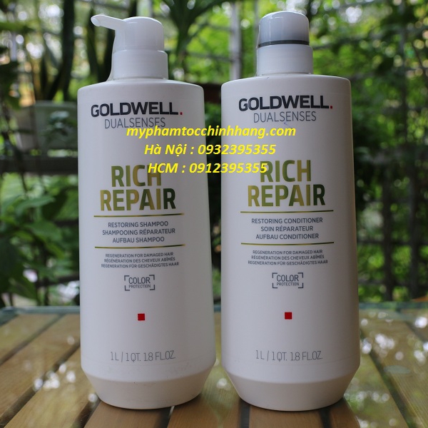 Dầu gội & xả phục hồi tóc hư tổn Goldwell Dualsenses Rich Repair Restoring Shampoo & Conditioner