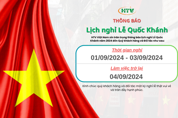 THÔNG BÁO Lịch nghỉ Lễ Quốc Khánh 2024