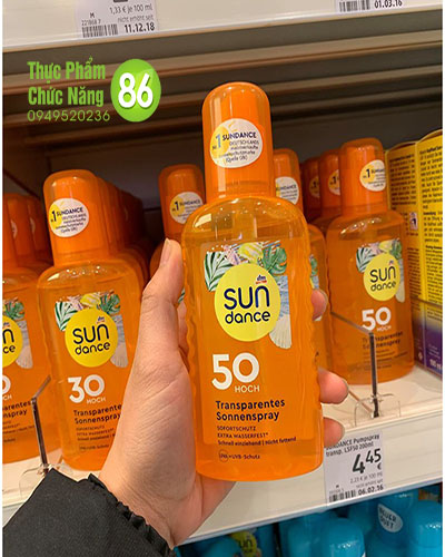 Xịt chống nắng Sundance 50 Hoch Transparentens Sonnenspray SPF50