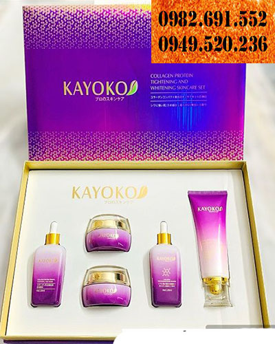BỘ MỸ PHẨM KAYOKO COLLAGEN TÍM 5IN1 NHẬT BẢN - DƯỠNG TRẮNG, ĐẶC TRỊ NÁM TÀN NHANG