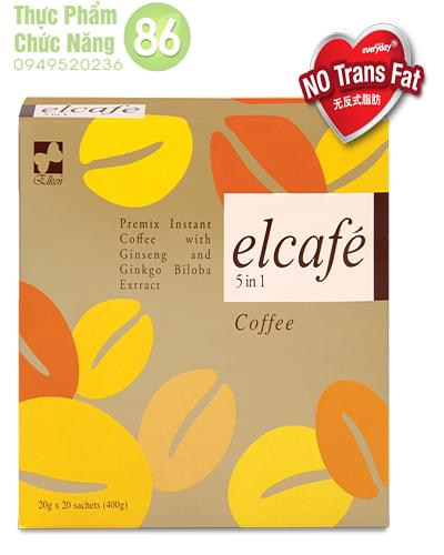 Cafe Elcafe Ginseng Elken chinh hãng - giúp tỉnh táo tập trung năng lượng