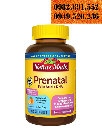 Viên Uống Vitamin tổng hợp cho bà bầu Prenatal Folic Acid DHA 150 Viên - Mỹ
