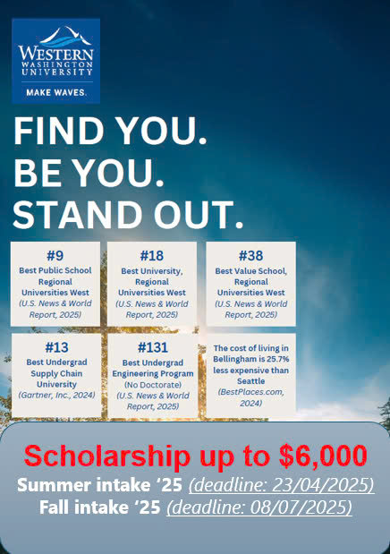 Học bổng up to $6,000 từ Western Washington University (WWU) - Mỹ