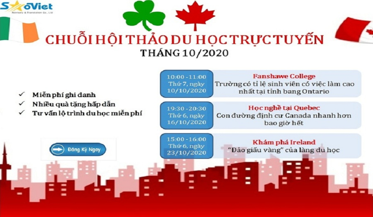 Chuỗi Hội thảo Du học trực tuyến Tháng 10/2020