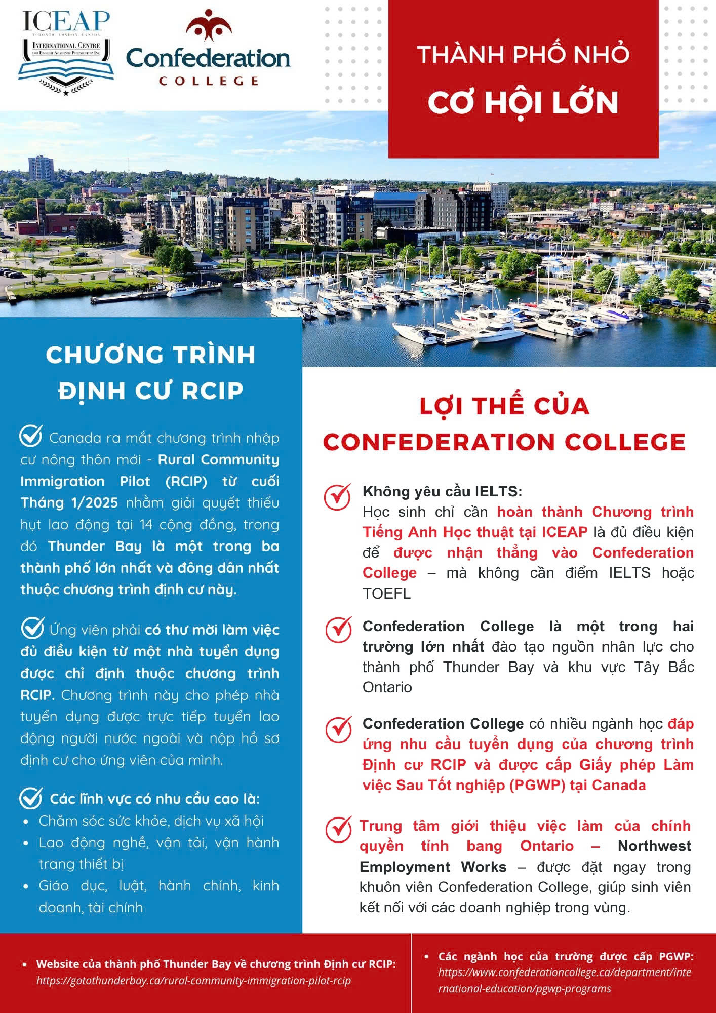 Tin vui từ Thunder Bay - Canada - Chương trình định cư RCIP!