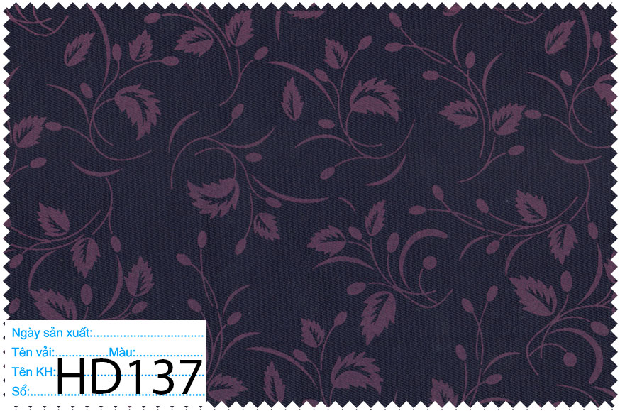 Mẫu in hoa văn nổi trên nền vải kaki 100% cotton tối màu