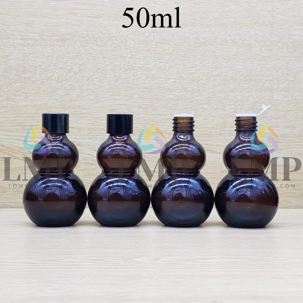 Chai hồ lô nắp vặn đen 50ml