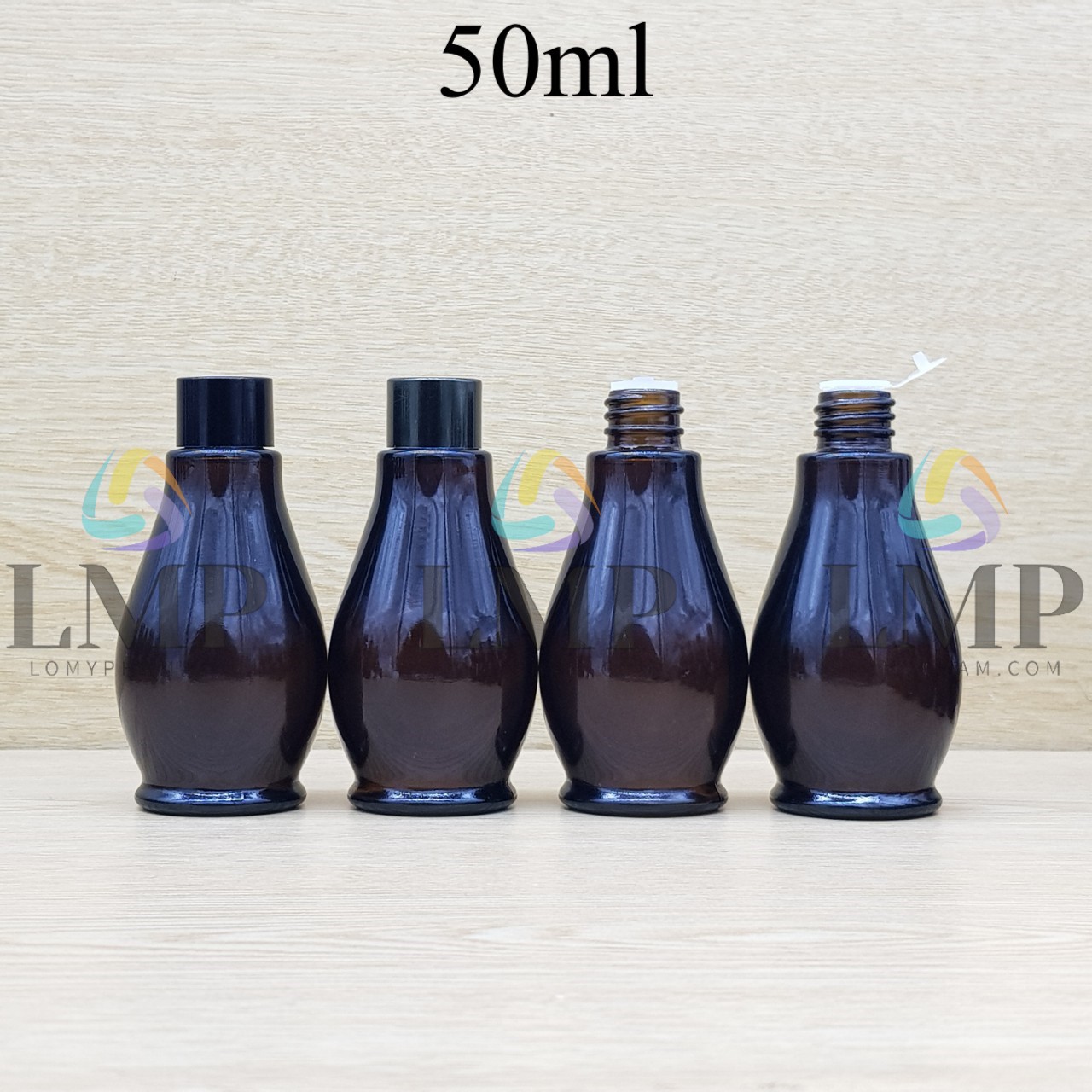 Chai đèn dầu nắp vặn đen 50ml