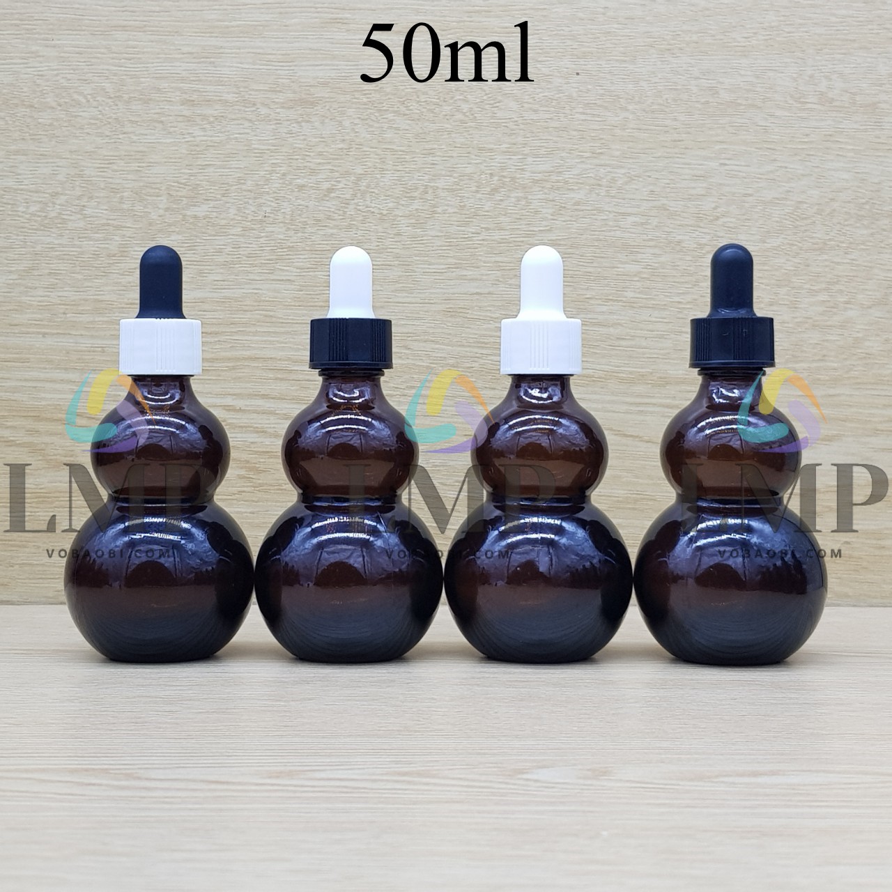 Chai hồ lô nắp bóp khoen nhựa sọc 50ml