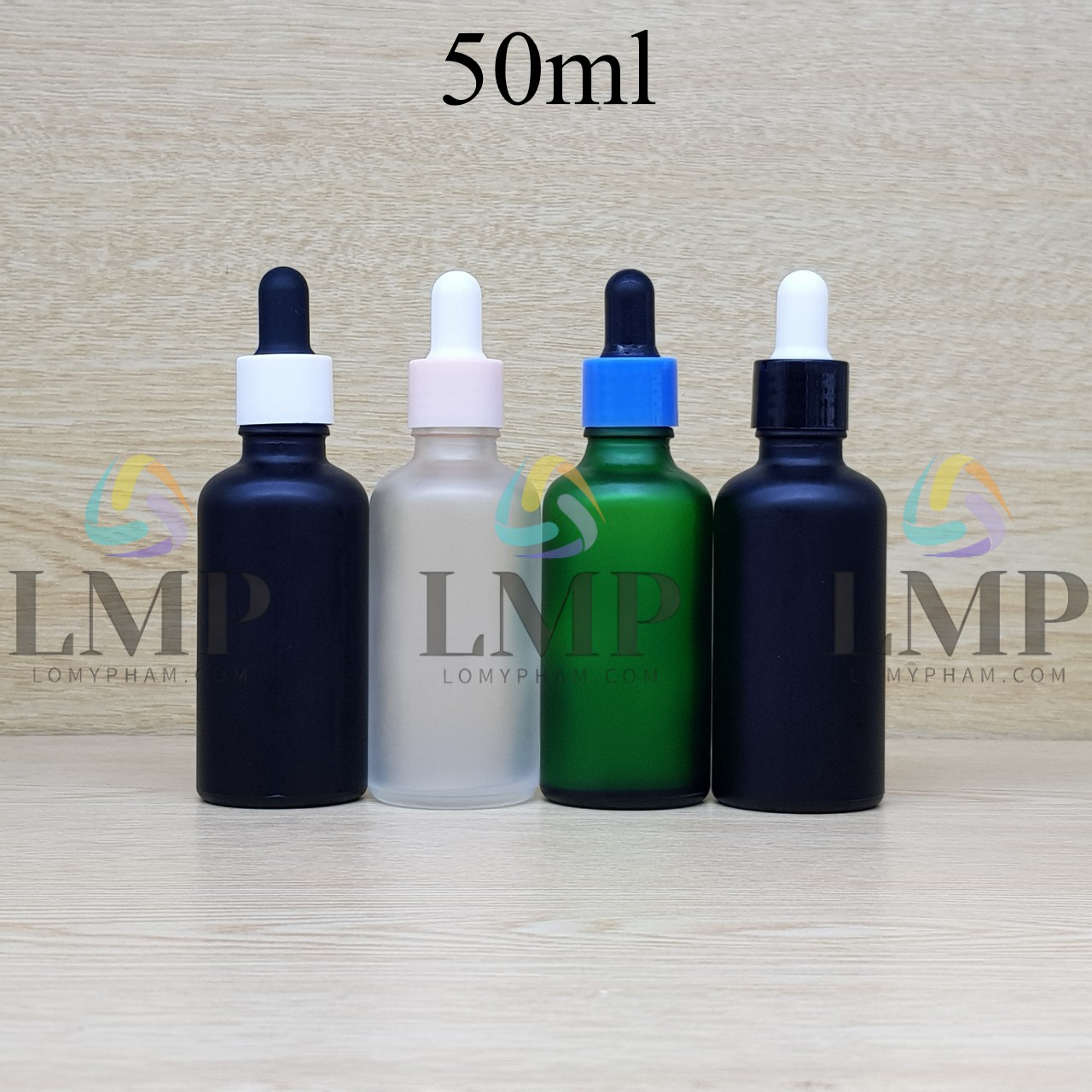 Chai tinh dầu phun mờ nắp bóp khoen nhựa trơn 50ml