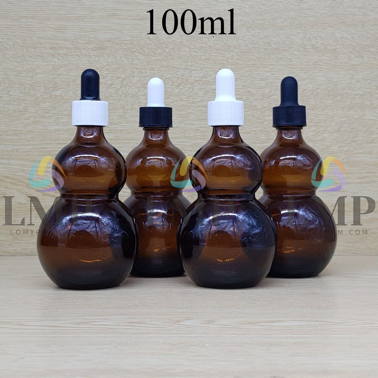Chai hồ lô nắp bóp khoen nhựa sọc 100ml