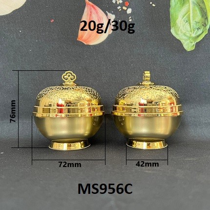 Hũ vương miệng KO viền dọc màu vàng