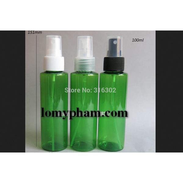 Chai xanh lá vai ngang nắp phun sương 100ml