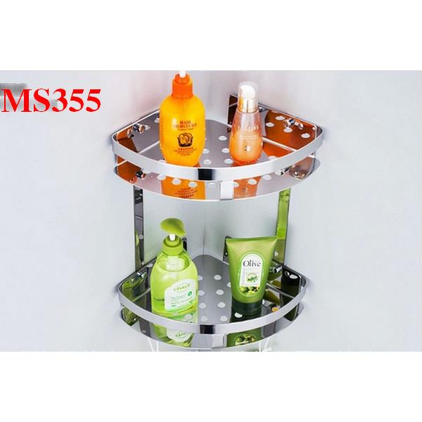 Kệ phòng tắm chân tam giác lưới tròn nhỏ 3 ngăn