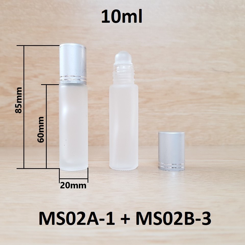 Chai TT bi lăn mờ nắp bạc 2 viền 10ml