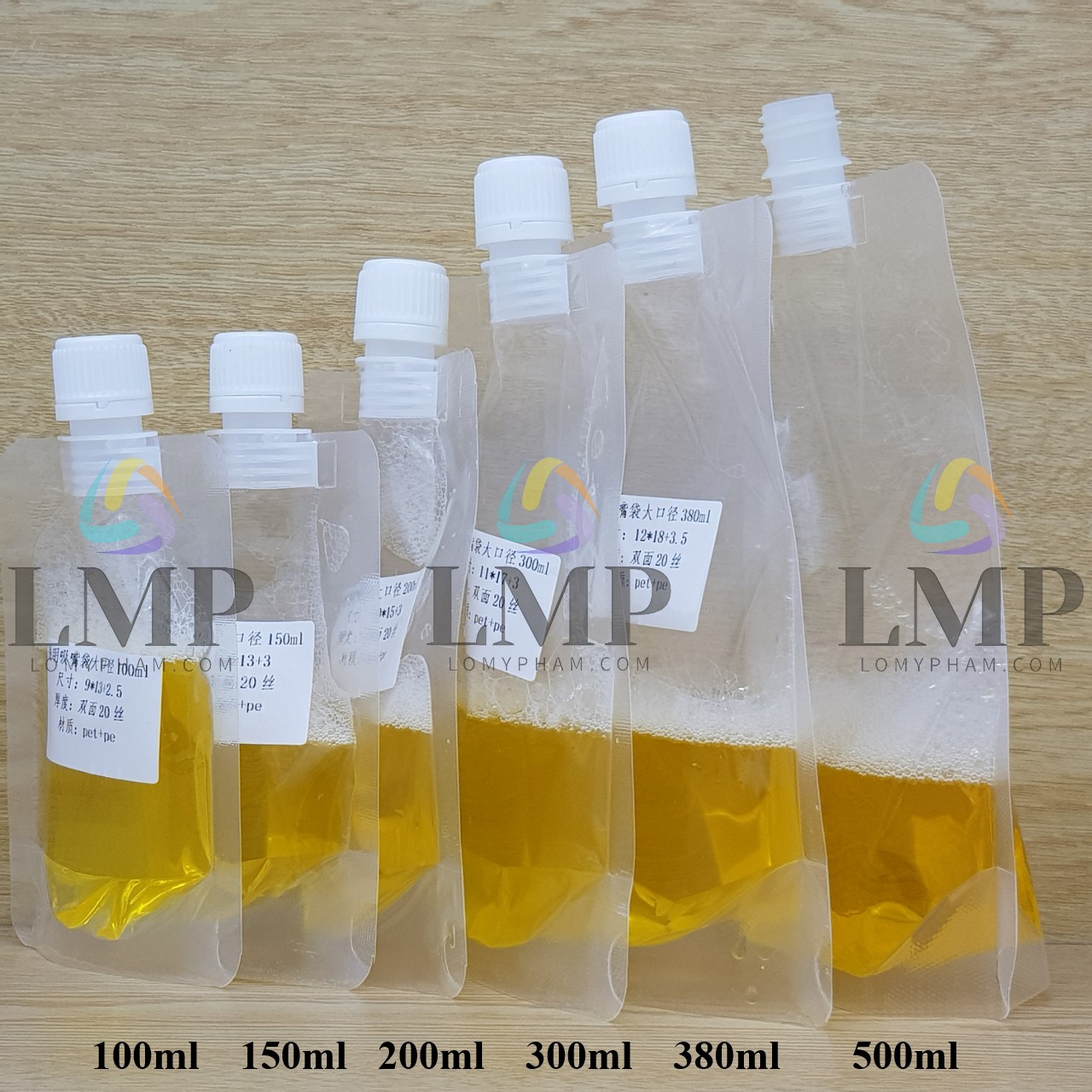 Túi PET trong nắp vặn sọc guarantee