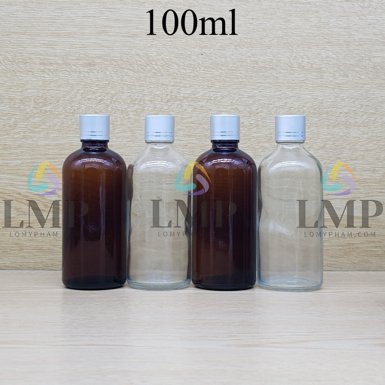 Chai tinh dầu nắp xi 2 viền 100ml