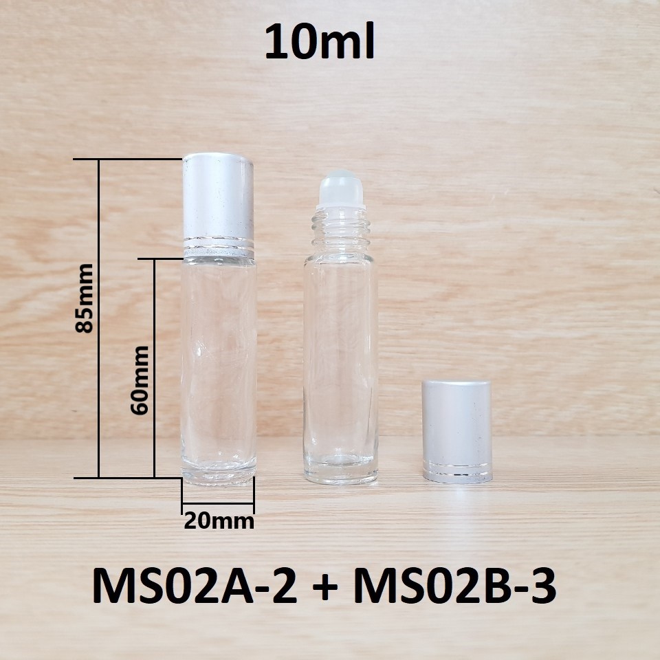 Chai TT bi lăn trong nắp bạc 2 viền 10ml