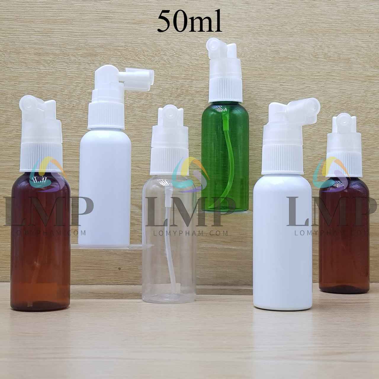 Chai vai tròn đầu xịt mũi 90 độ 50ml
