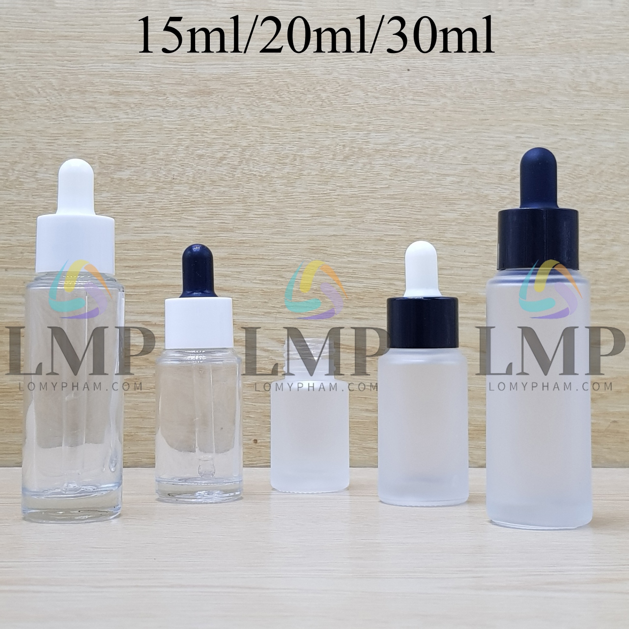 Chai thủy tinh nắp bóp khoen nhựa trơn