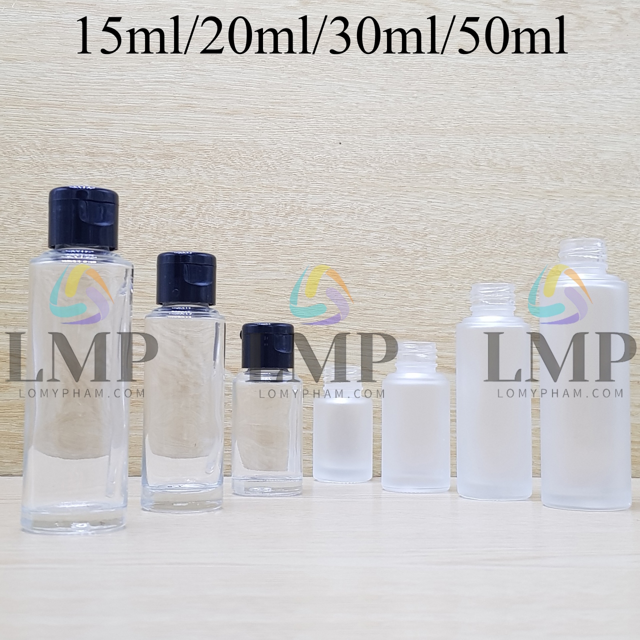 Chai thủy tinh nắp bật trơn bóng