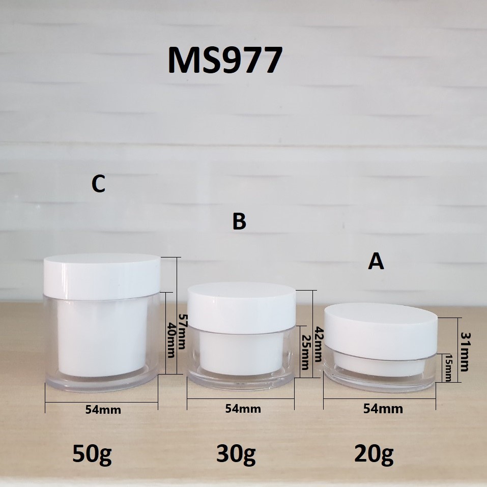 Hũ AC 2 lớp màu trắng