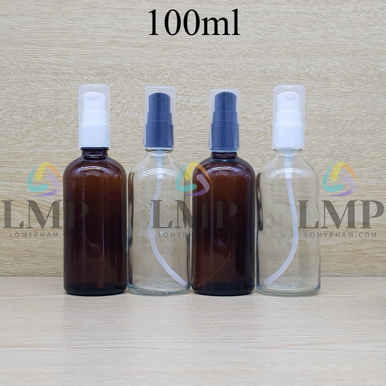 Chai tinh dầu đầu xịt giọt có 2 viền 100ml