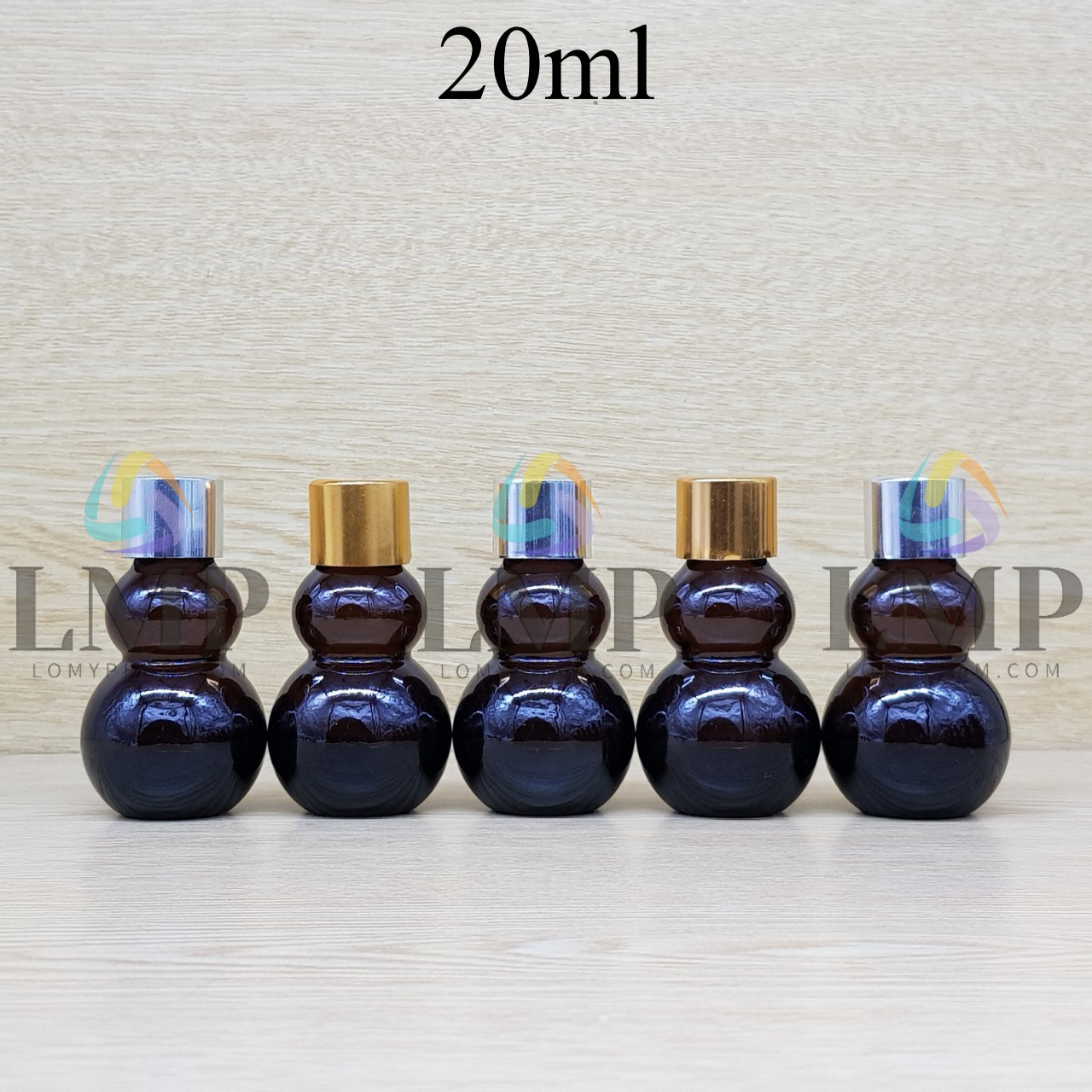 Chai hồ lô nắp xi KO viền 20ml