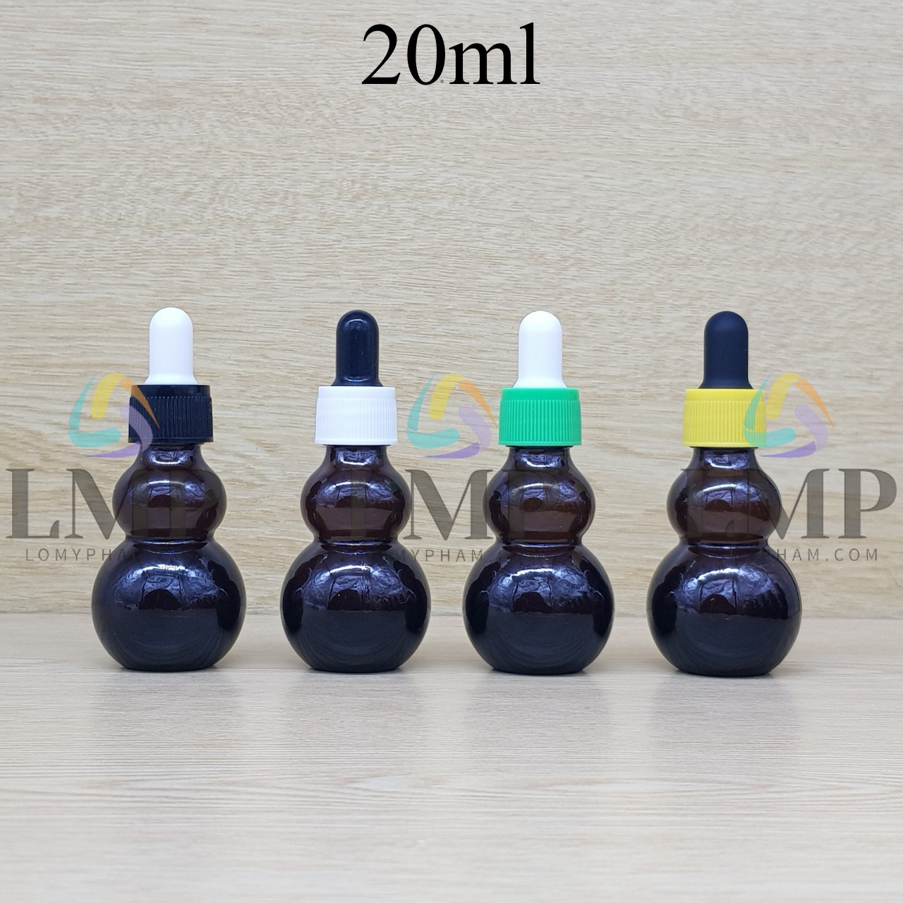Chai hồ lô nắp bóp khoen nhựa sọc 20ml