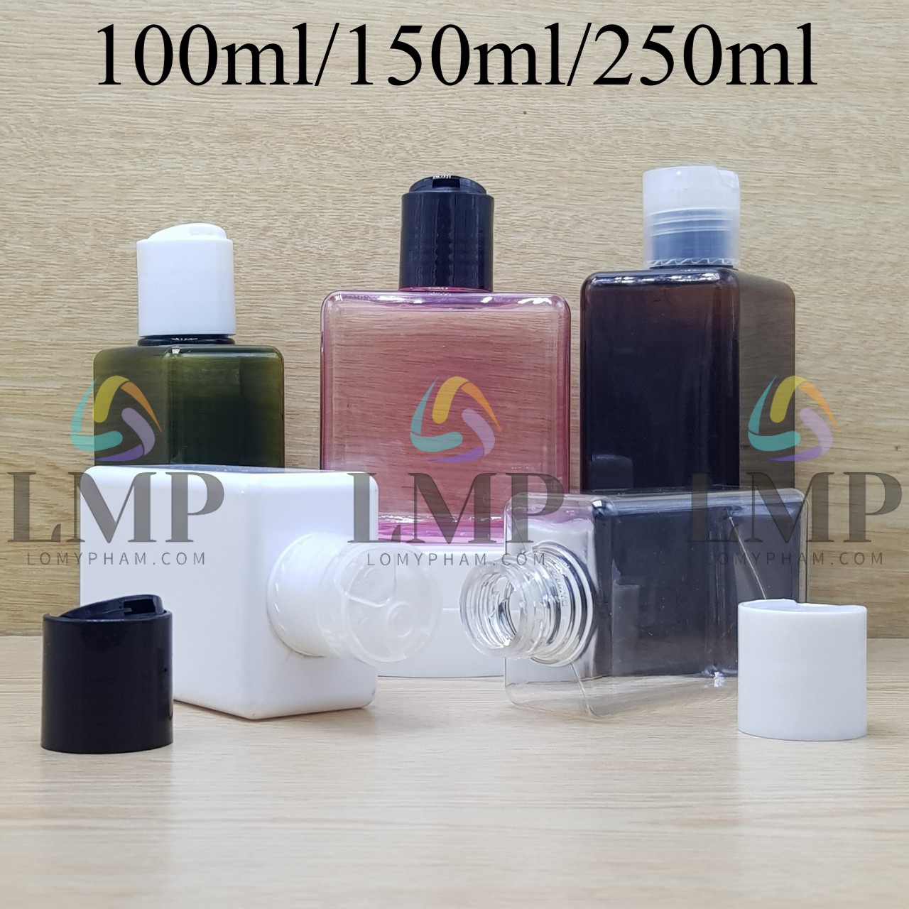 Chai lotion vuông nắp nhấn