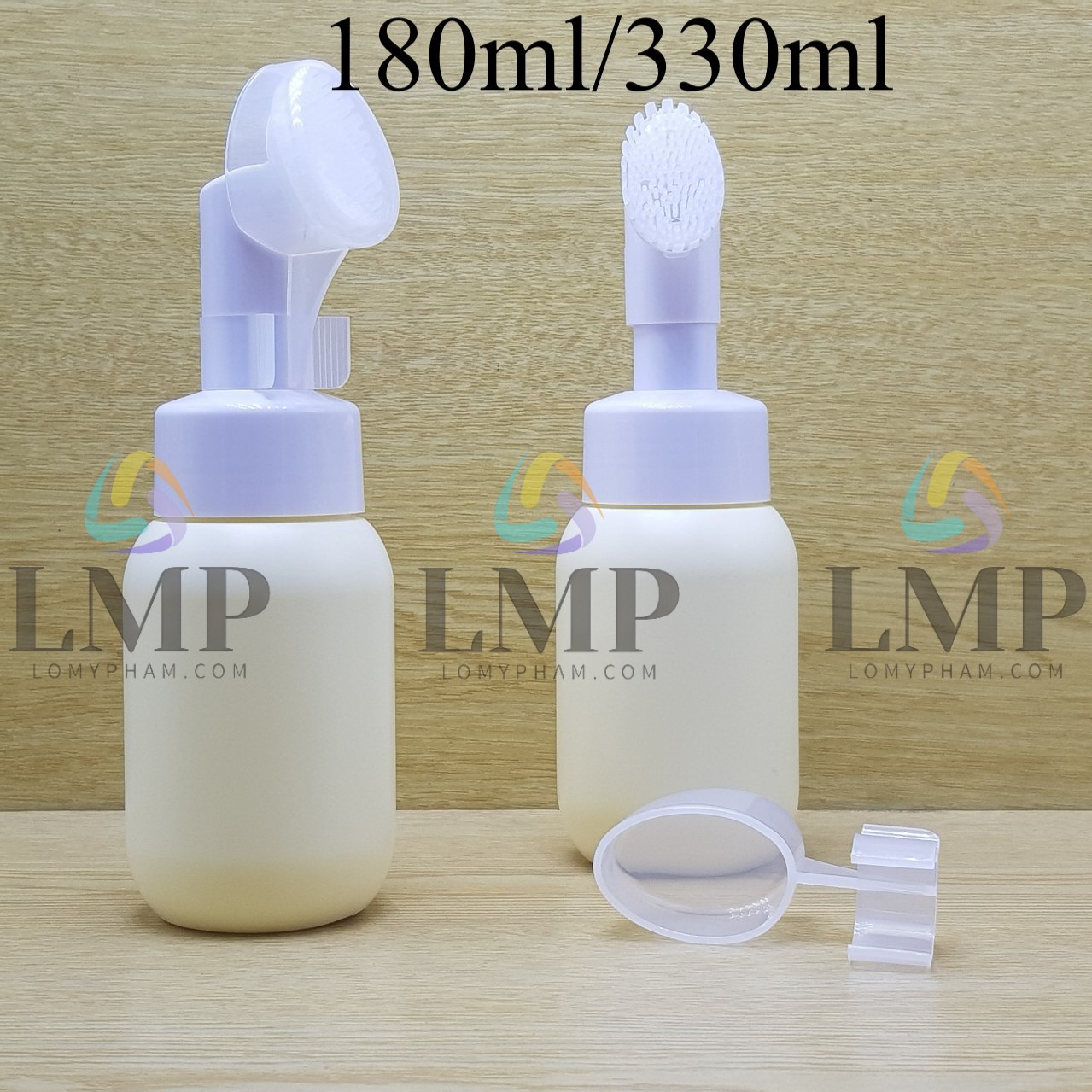 Chai HDPE tạo bọt đầu massage oval