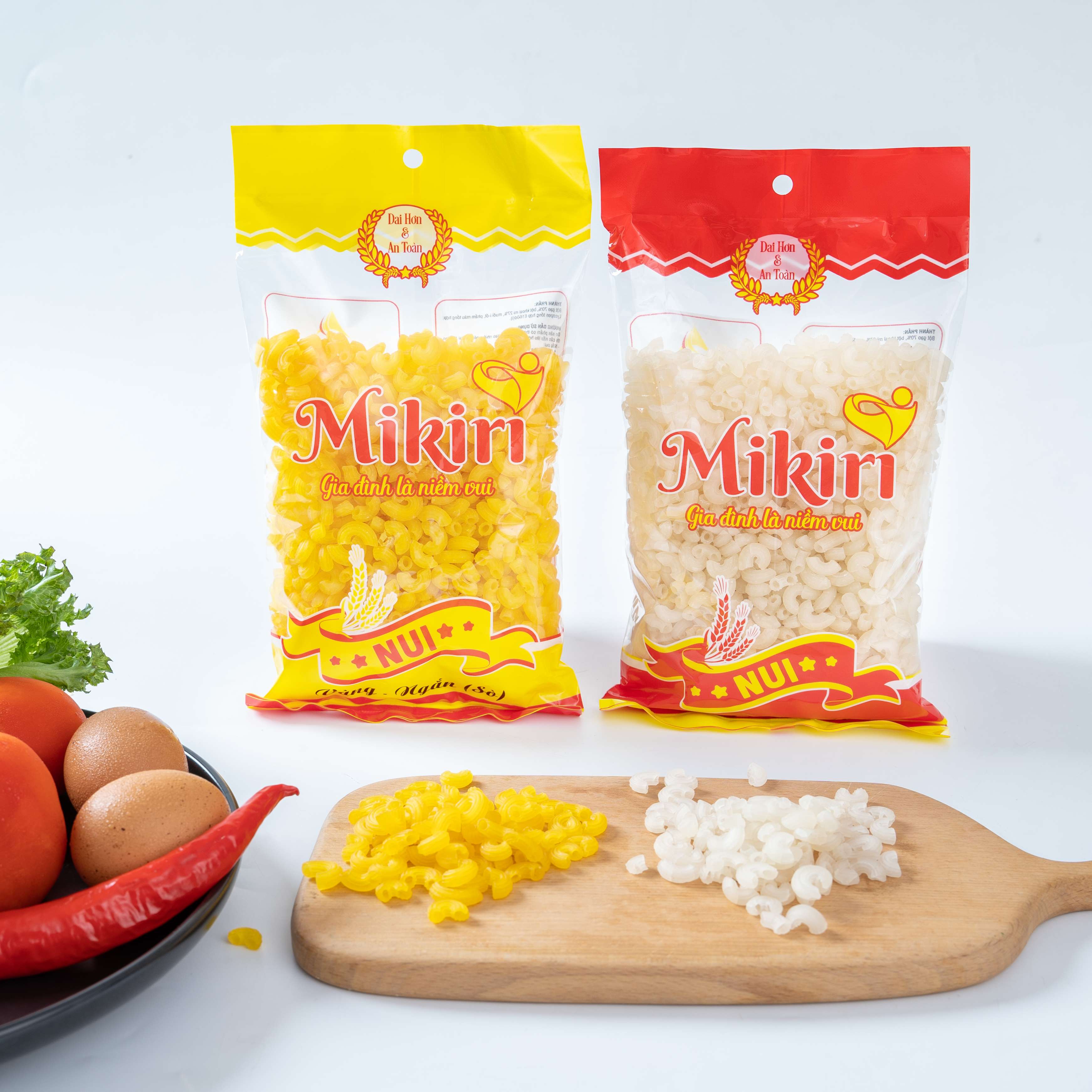 Nui khô Mikiri - Sản phẩm dinh dưỡng, tiện lợi cho gia đình Nui-mikiri-ngan-1