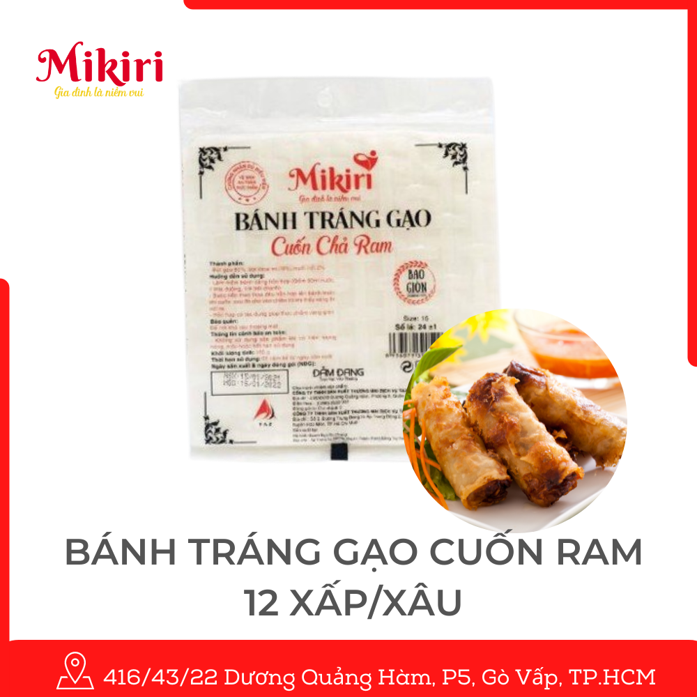 Bánh tráng cuốn ram Mikiri cho chả giò vàng giòn 34