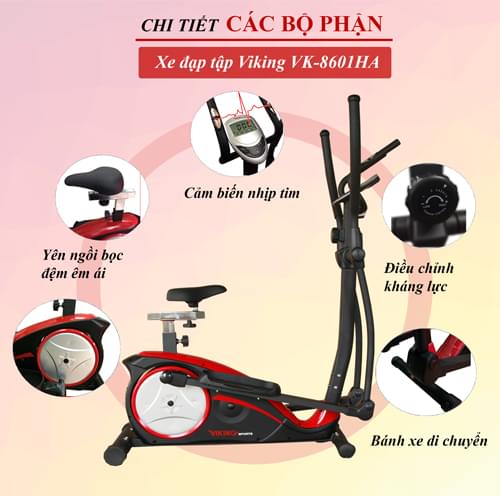 cấu tạo xe đạp tập thể dục Viking VK-8601HA