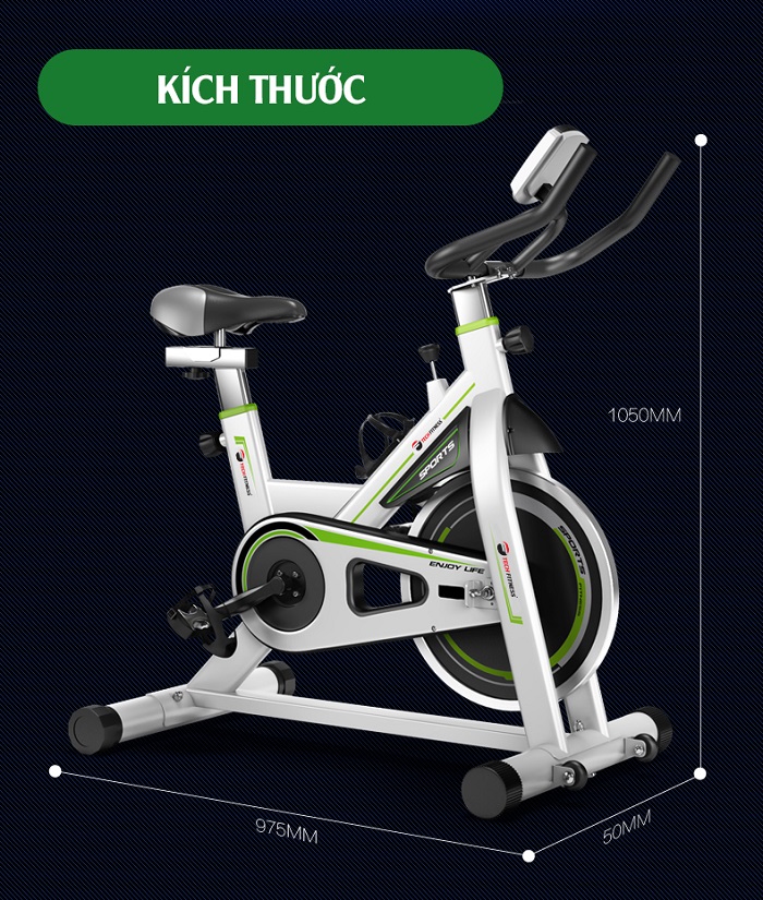 kích thước của xe đạp tập thể dục tf-500