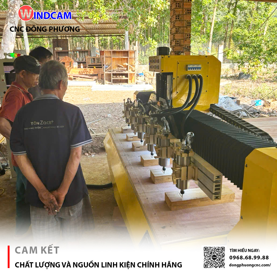 Bàn giao máy đục CNC gỗ 6 đầu tại Bình Thuận