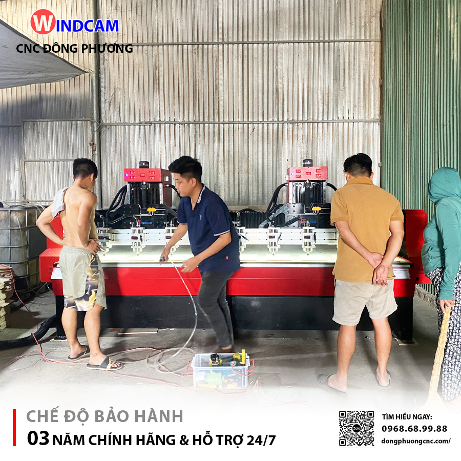 Bàn giao mấy đục CNC gỗ 10 đầu về Đồng Nai