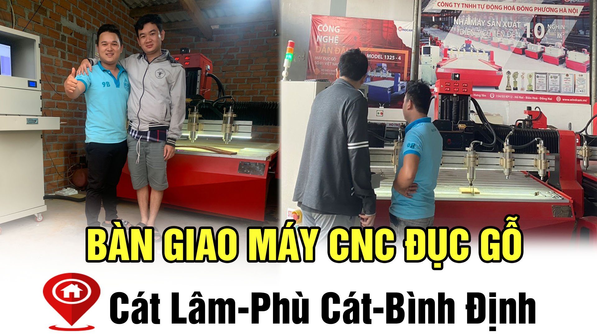 Bàn giao máy CNC đục gỗ 1325-4 về xưởng mộc Võ Văn Quý - Bình Định