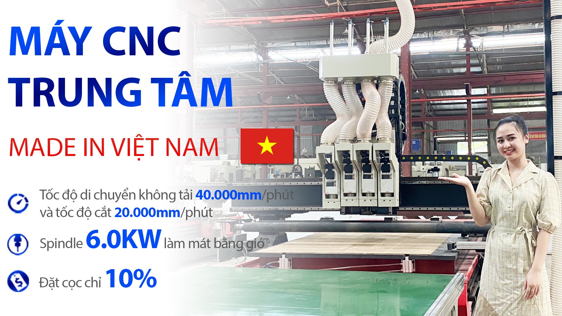 Giới thiệu cấu hình máy CNC trung tâm đông Phương